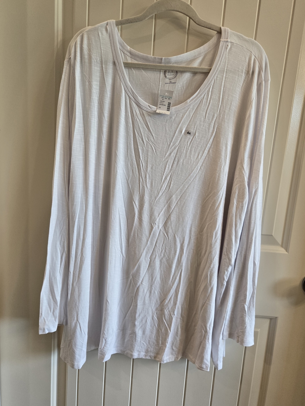 Maurices White Long Sleeve Scoop Neck Top Size 4x NWT